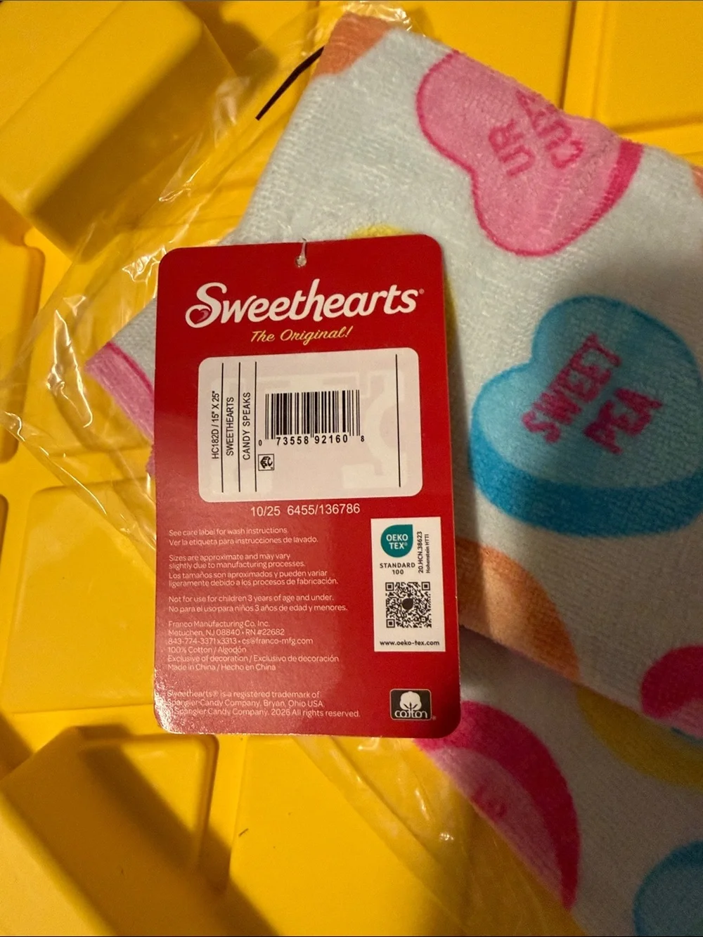 Pink Multi Heart Pattern Hand Towels - 2 Pack
